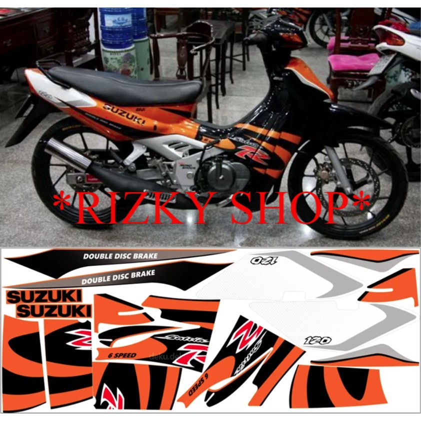 Striping Satria R Lumba Orange Hitam