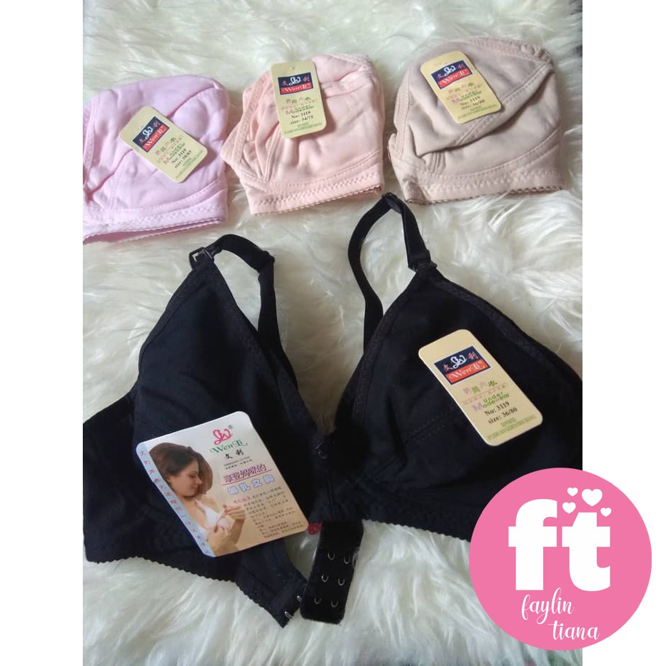 WENLI | BRA Menyusui Tanpa Busa / Tanpa Kawat / Bahan Katun / art Wen 3119