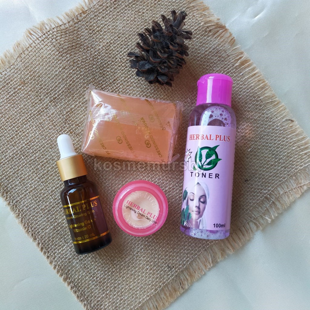 Paket Herbal Plus BPOM 4 in 1 ( CREAM + TONER + SABUN + SERUM)