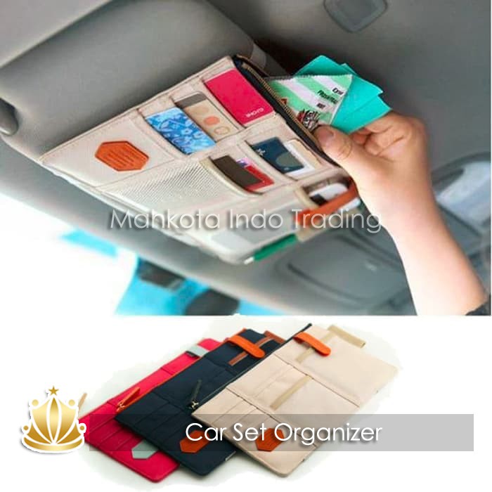 Car Set Organizer Sun Visor Tempat Kartu Pen Handphone Mobil Sunvisor