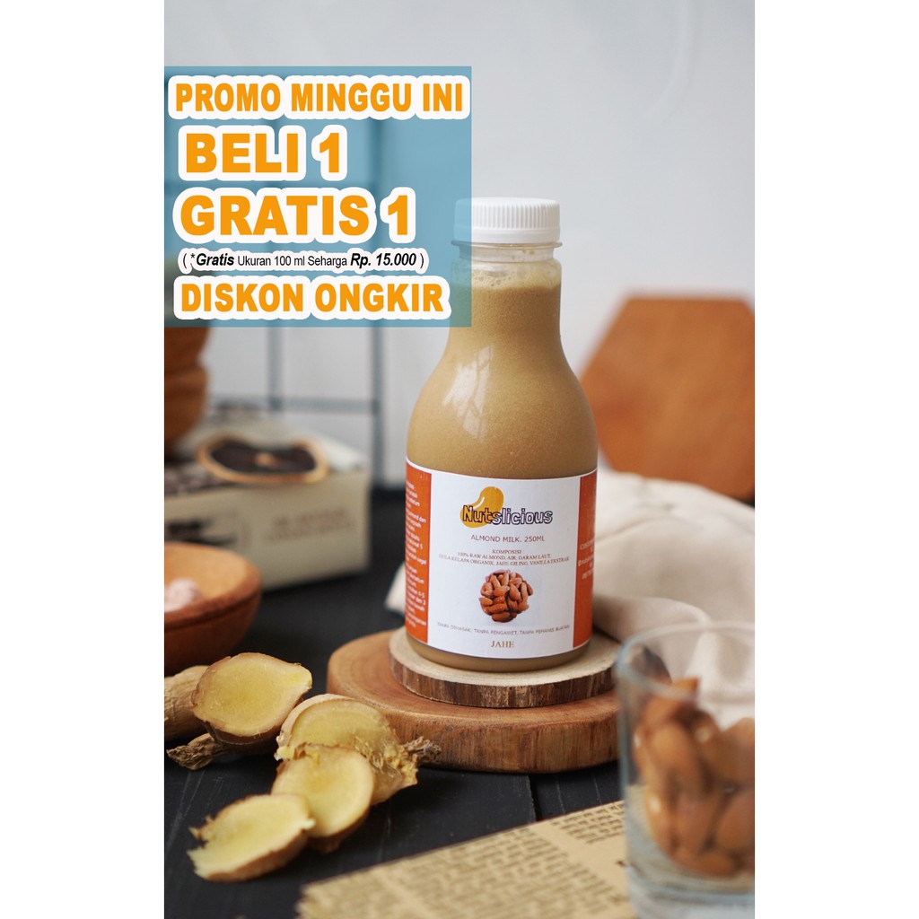 

SUSU ALMOND JAHE PREMIUM NUTSLICIOUS / ASI BOOSTER / ALMOND MILK JAHE PREMIUM