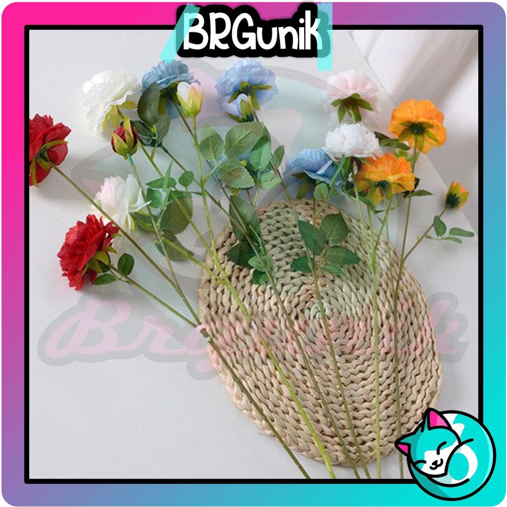 BRGUNIK Tanaman Hias Plastik Artificial Tangkai Bunga Peony Artifisial Mawar Edelweis Kering Murah Import F002