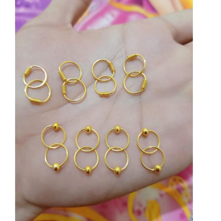 Terbaru.. ANTING BAYI BULAT PERAK 925 LAPIS MAS 24K