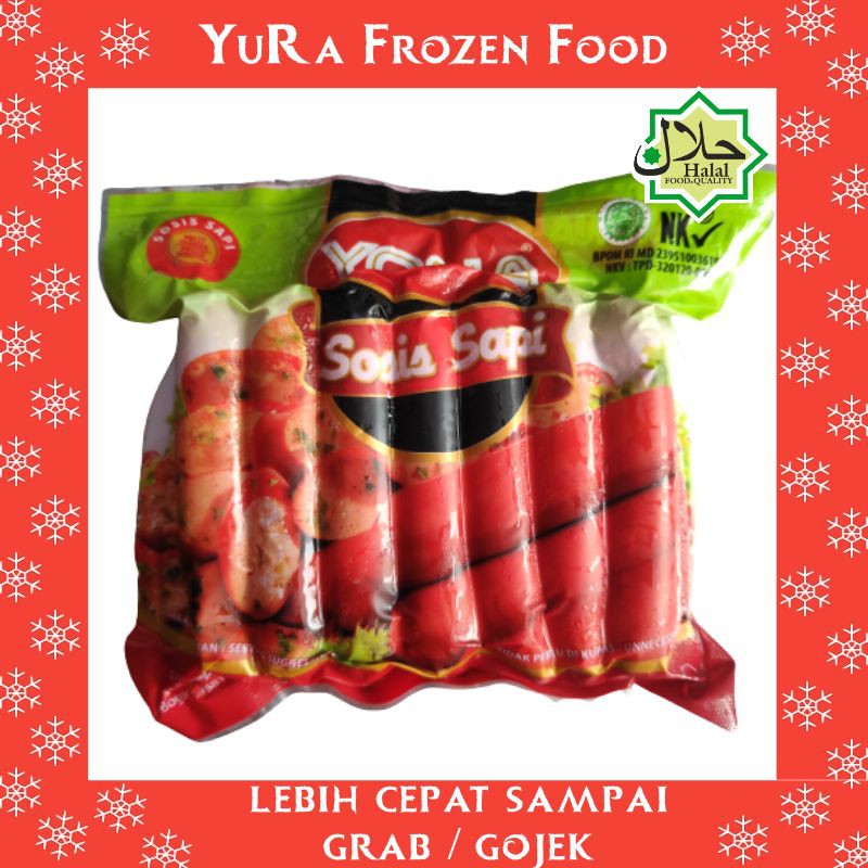 

Yona Sosis Sapi Merah 450gr Isi 15 Makanan Halal Enak Yura Frozen Food Murah