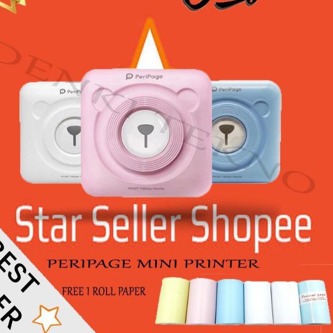 

☉ PeriPage Mini Pocket Wireless BT Thermal Printer Picture Photo Label Memo Receipt Paper ➶