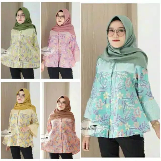 Sora Blouse Busana Atasan Batik Wanita Cantik Pastel Formal Casual High Quality Katun Pastel