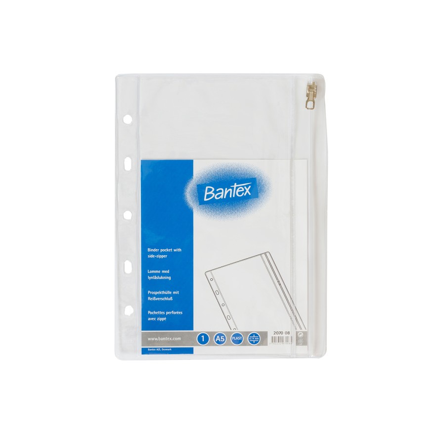 

ZIPPER POCKET BINDER BANTEX A5 - A4 | TRANSPARAN | 2070-08 | 2071-08