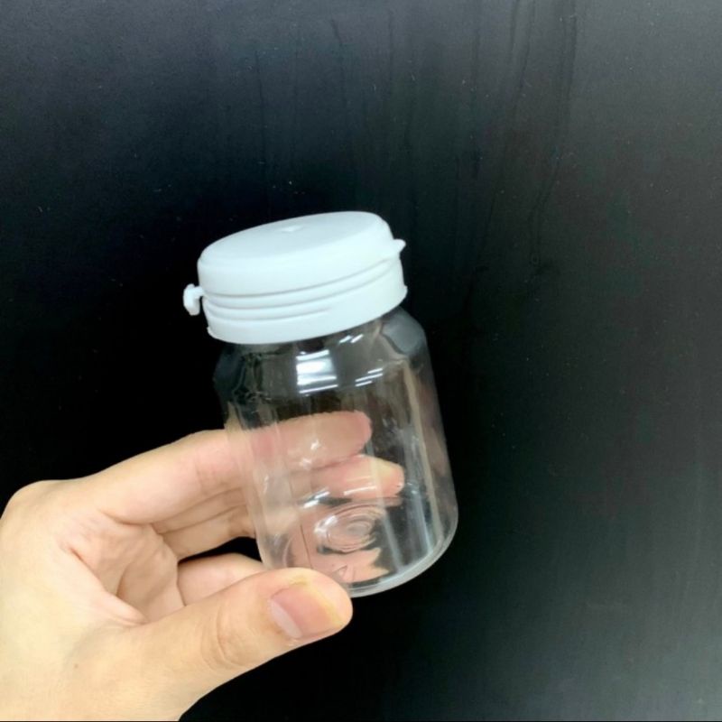 Botol KAPSUL BULAT KECIL 60ml tablet vitamin herbal plastik 60 ml muat 30 kapsul