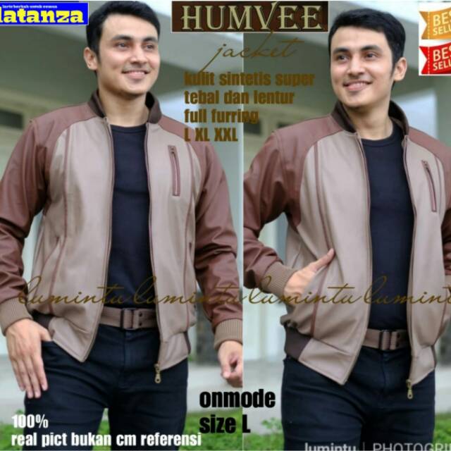 Jaket Humvee bahan Kulit sintetis