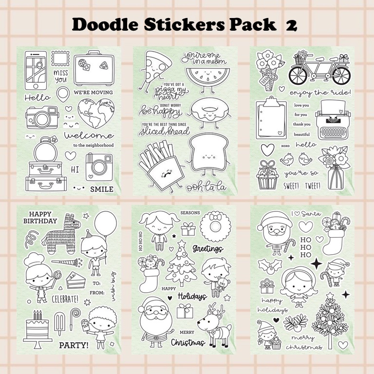 

[PART 2] Doodle Stickers, stiker doodle stiker aesthetic estetik