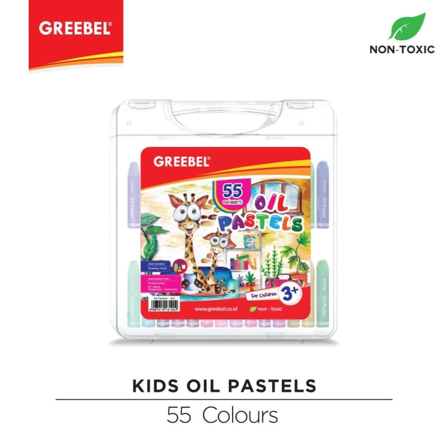 Krayon Greebel Kids Oil Pastel Crayon 55 Color/ Warna