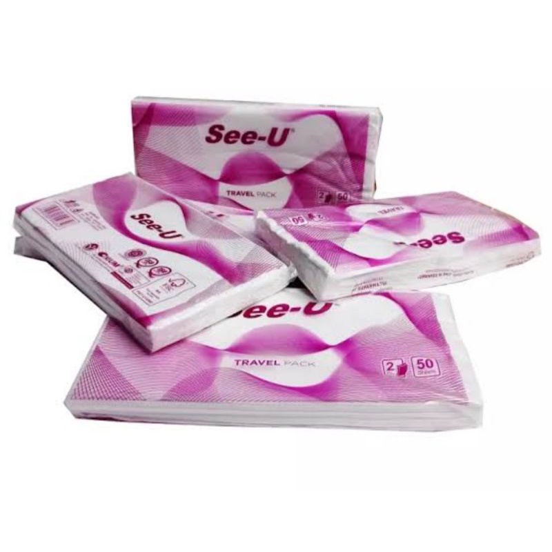 TISSU SEE U 2 PLY 50 SHEET ( 1 KG 28 PCS )