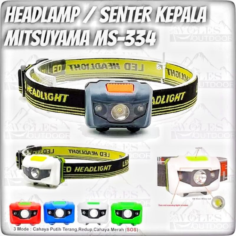 Senter Kepala Headlamp Mata Kuning MITSUYAMA MS-334