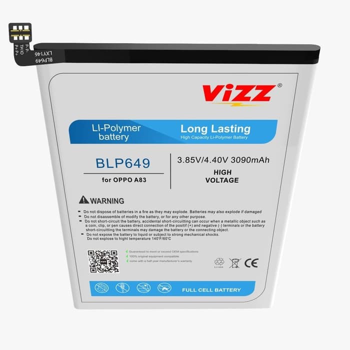 Vizz Double Power Battery Batre Baterai Vizz Oppo A83 A83T A83M BLP649 BLP-649 BLP 649