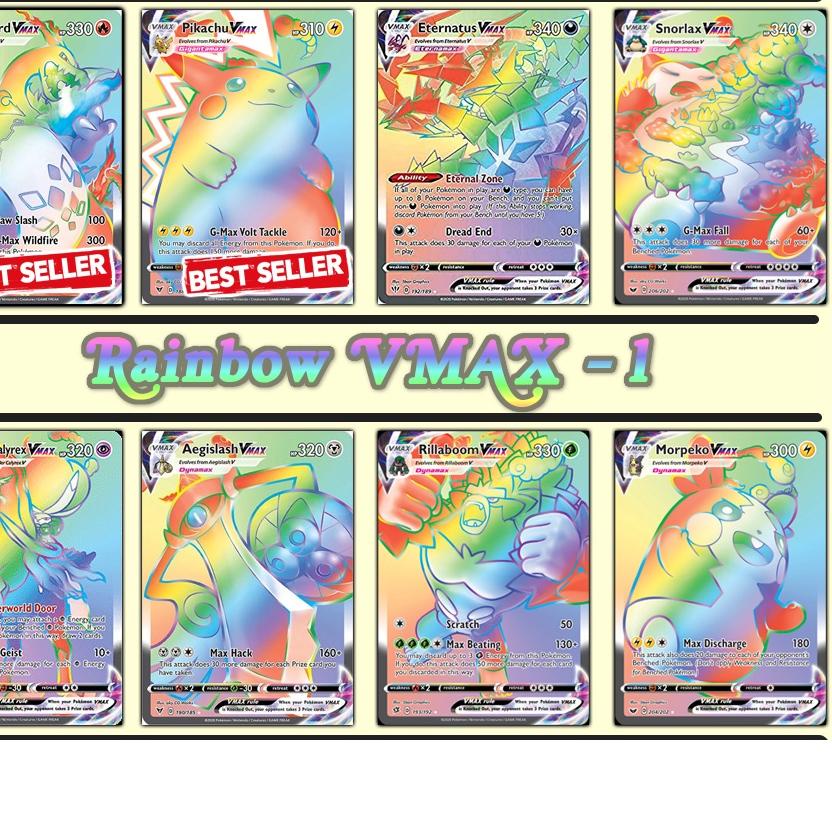 ✤»New Arrival KARTU POKEMON TCG RAINBOW VMAX HOLOGRAM ENGLISH VERSION 1 paling murah