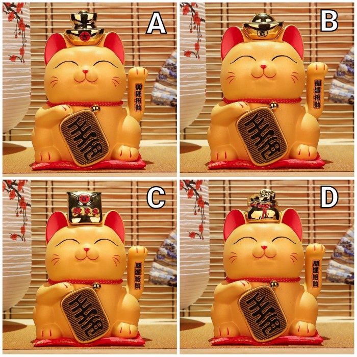 Kucing Maneki Gold TERBARU Pajangan Kucing Nepang Maneki Neko Keramik Harga Grosir Termurah