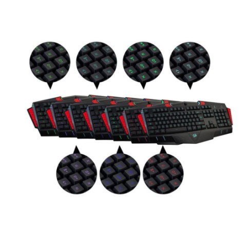 Keyboard gaming redragon wired usb 2.0 membrane multimedia Macro program backlight k501 k-501 asura