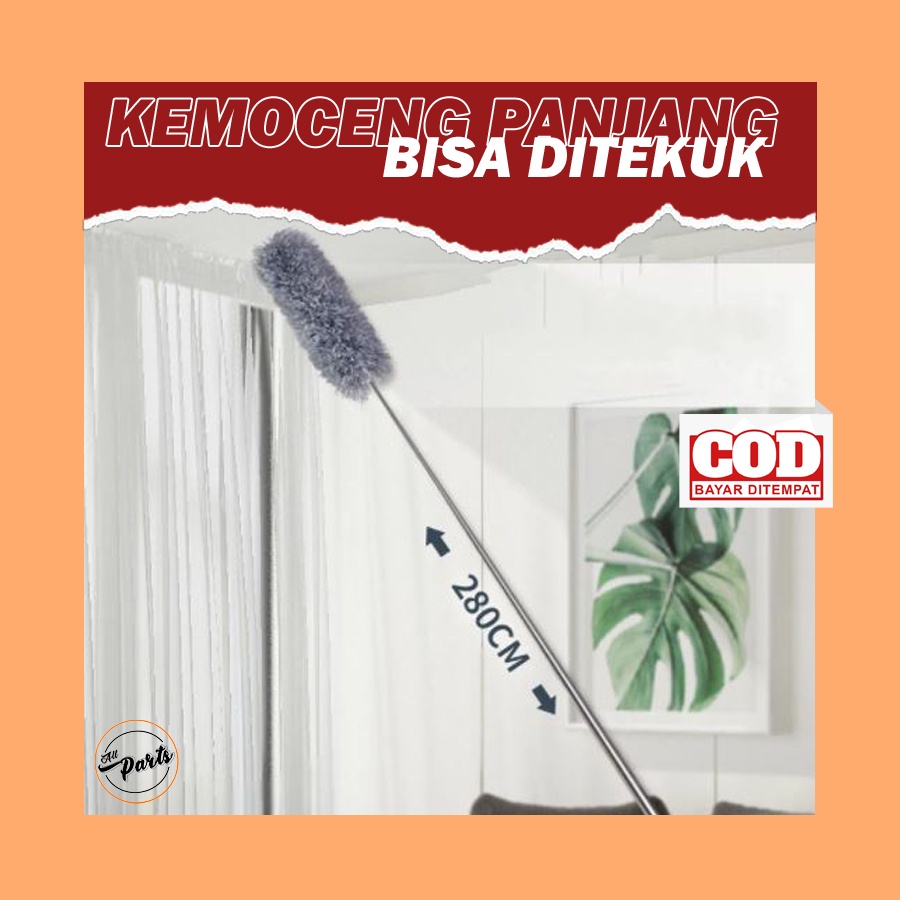 Sulak Kemoceng Microfiber Alat Pembersih Sofa Debu Rumah Mobil Panjang 2,8 Meter Kemucing Mikrofiber