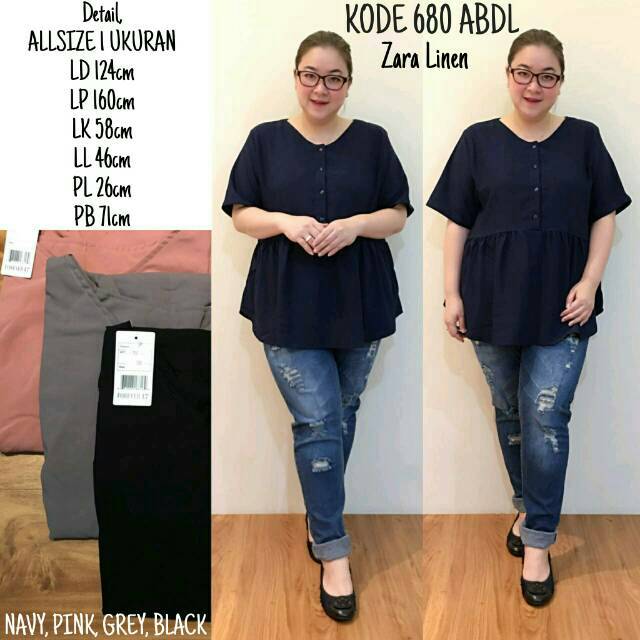 SUPPLIER JUMBOBIGSIZE: BAJU ATASAN BLOUSE BUSUI BUMIL ZARA KANCING JUMBO BIGSIZE PLUSSIZE 680 ABDL