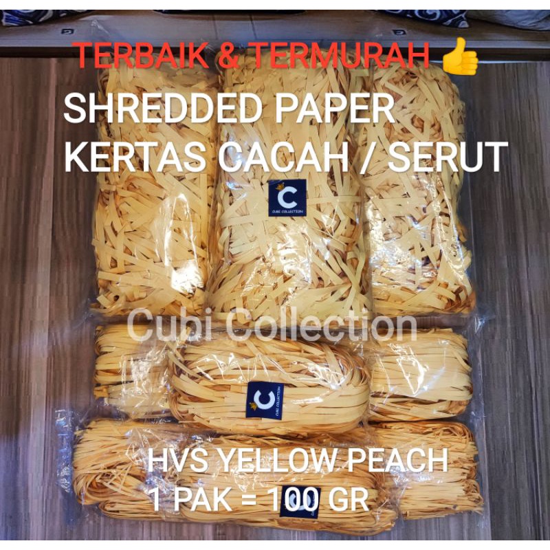 

100GR SHREDDED PAPER KERTAS SERUT CACAH HVS YELLOW PEACH BAGUS TERMURAH!!
