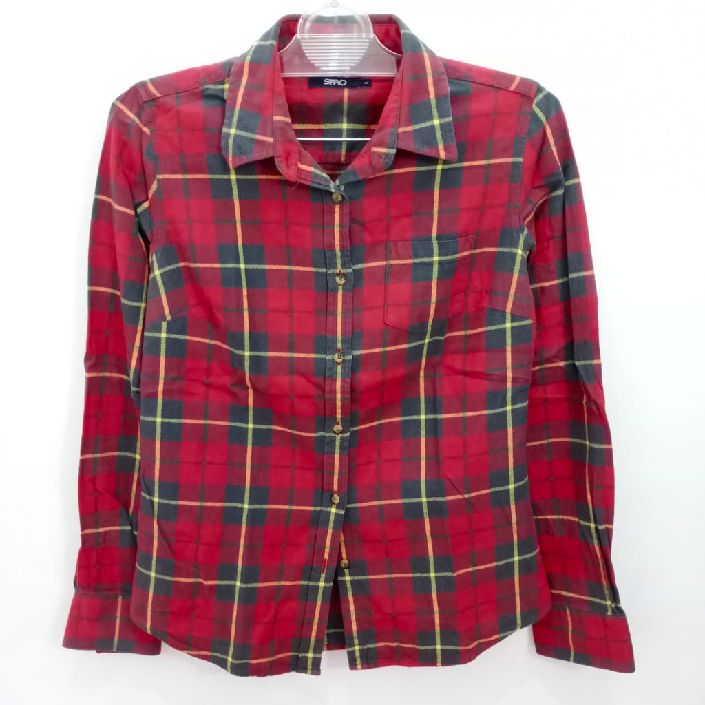 [ PRELOVED ] Kemeja Tartan Flanel SPAO