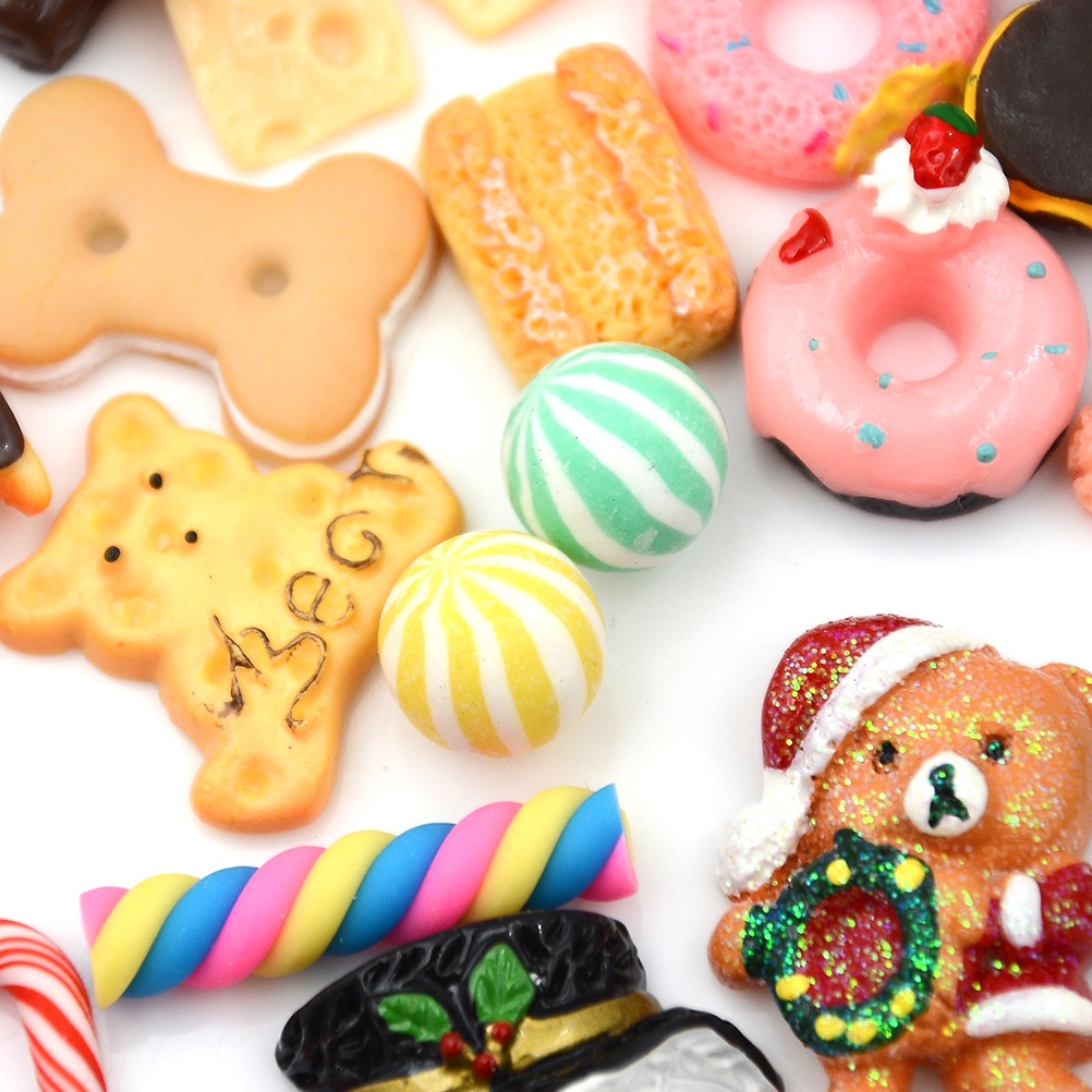 # Kaos T-Shirt Wanita Lengan Pendek Motif Print #30pcs Miniatur Makanan Penutup Untuk Rumah Boneka 1: 12