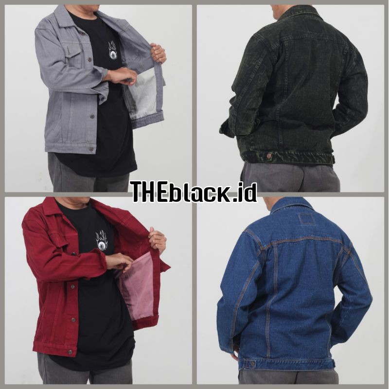 JAKET JEANS PRIA /JAKET DENNIM BRANDED WARNA SNOWBLACK / BAYAR DITEMPAT