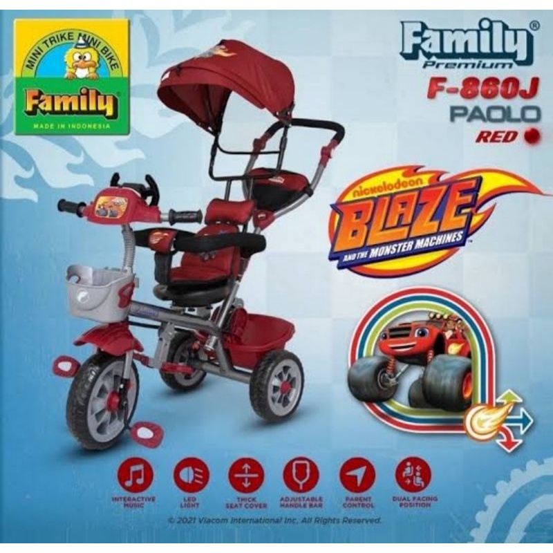 sepeda roda tiga family stroller paolo