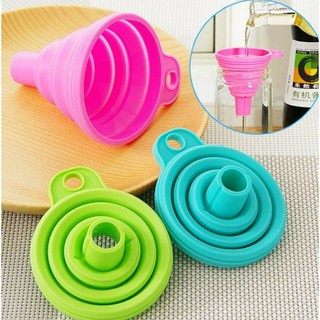 Corong Air Bulat Silikon FLEXIBLE / Lipet Portable Foldable Silicone Mini Funnel / Corong Minyak