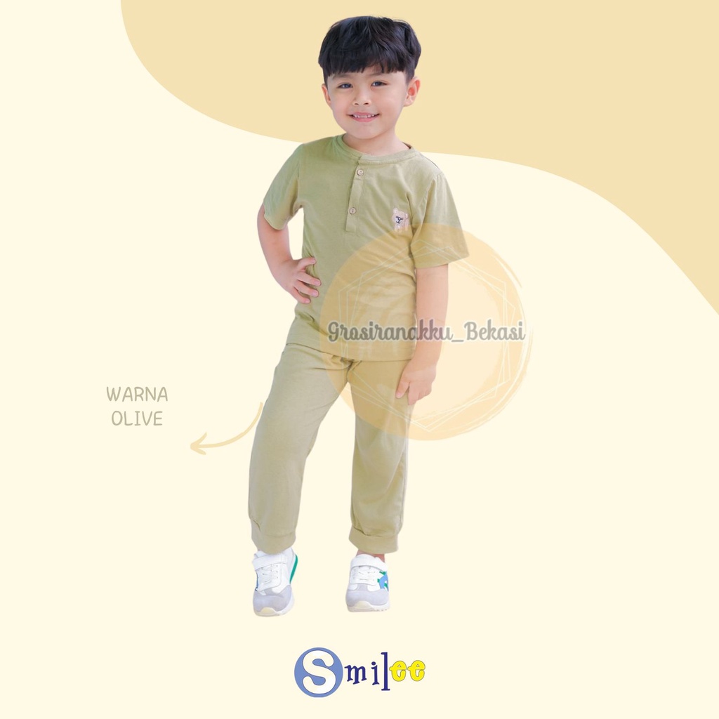 Setelan Anak Smilee Unisex Bomba Mix Warna Size 1-5tahun