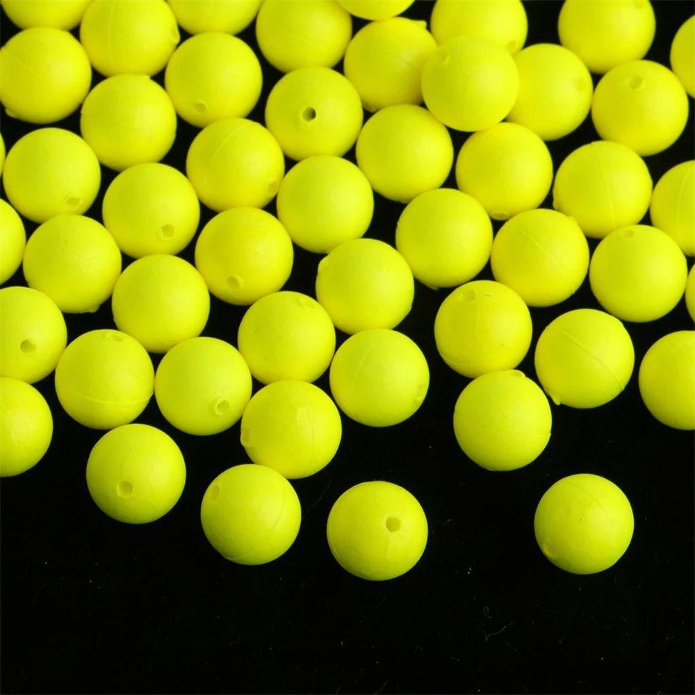 Augustina 50 Pcs Memancing Mengapung Aksesoris Memancing Alat Mengapung Manik-Manik Neon Bobbers Indikator Busa Mengapung Bola Neon Drift Bola