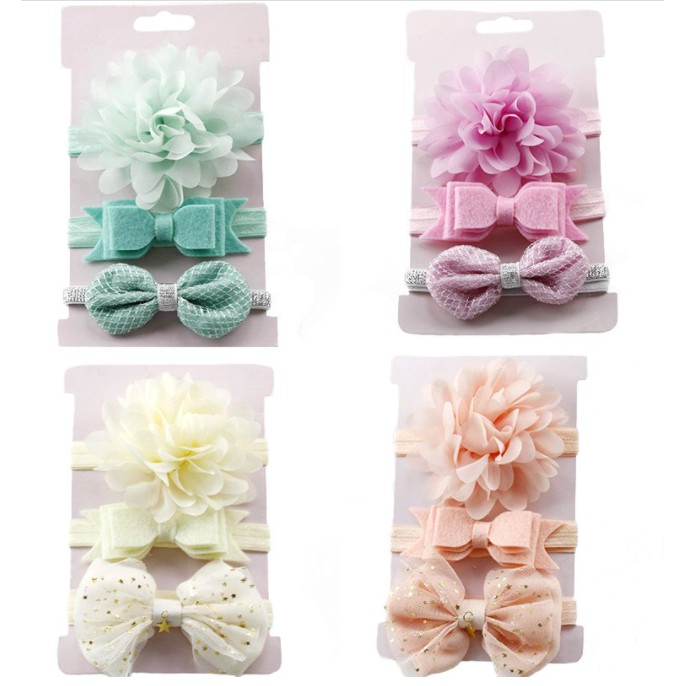 Bando Set Baby Girl/ Set newborn  Headband Baby/ Bando bayi lucu/ bando 3 set