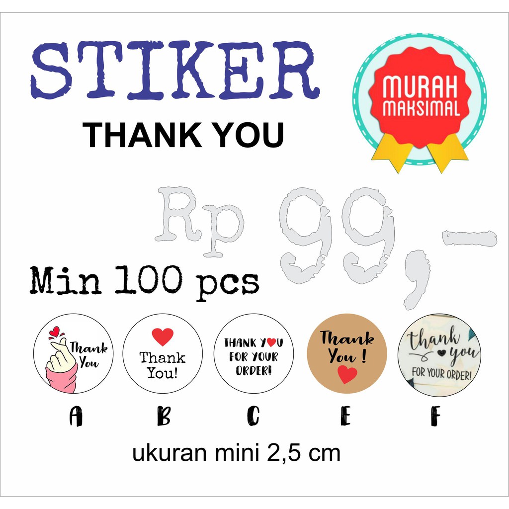

Stiker Thank You Termurah