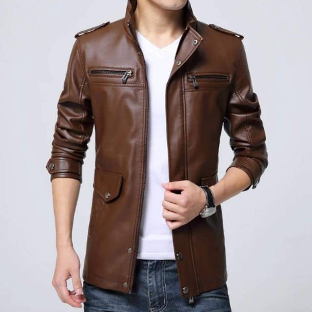 Jaket jas kulit semi blazer pria/blazer jaket jas pria kulit murah