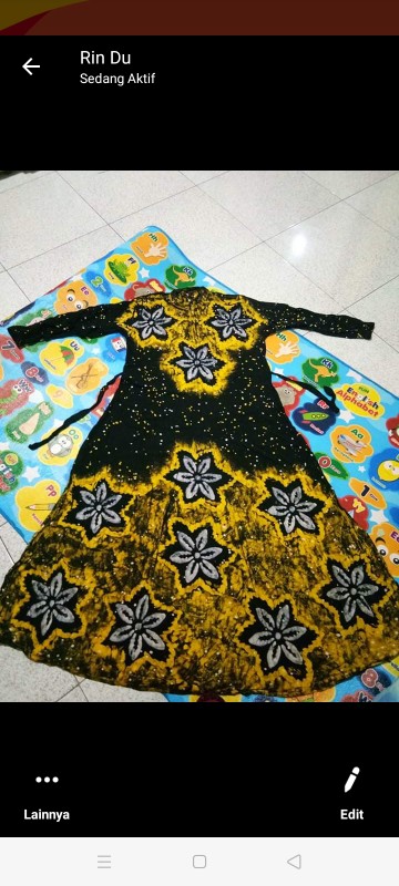 Gamis Batik Abstrak Dua Pusaka Bahan Candi Mekar Dengan Harga Rp99.999