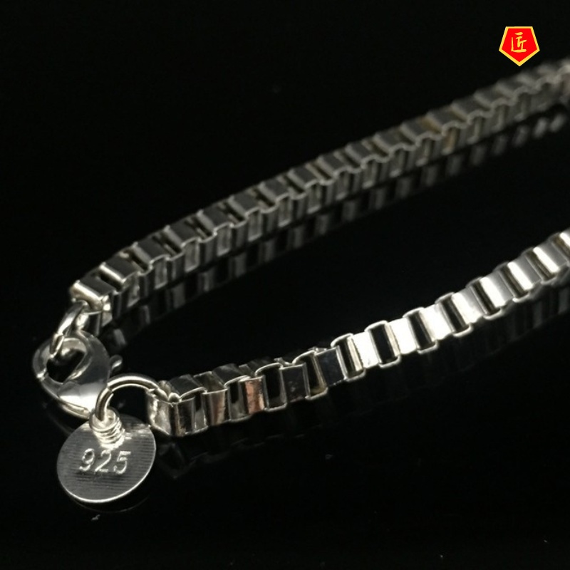 [Ready Stock]Minimalist Creative Silver Box Bracelet
