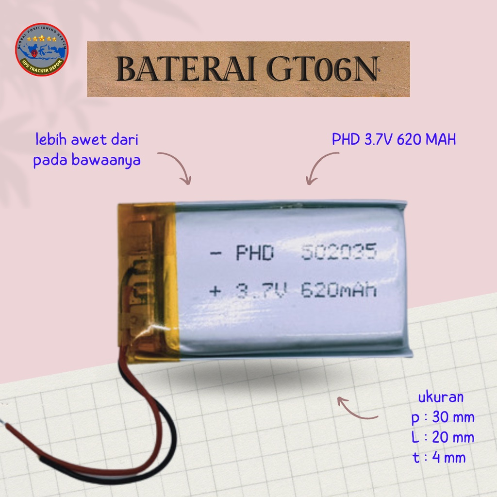 baterai GT06N gps tracker