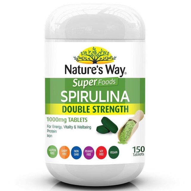 Jual Natures Way Spirulina Double Strength 150 Tablets Shopee Indonesia