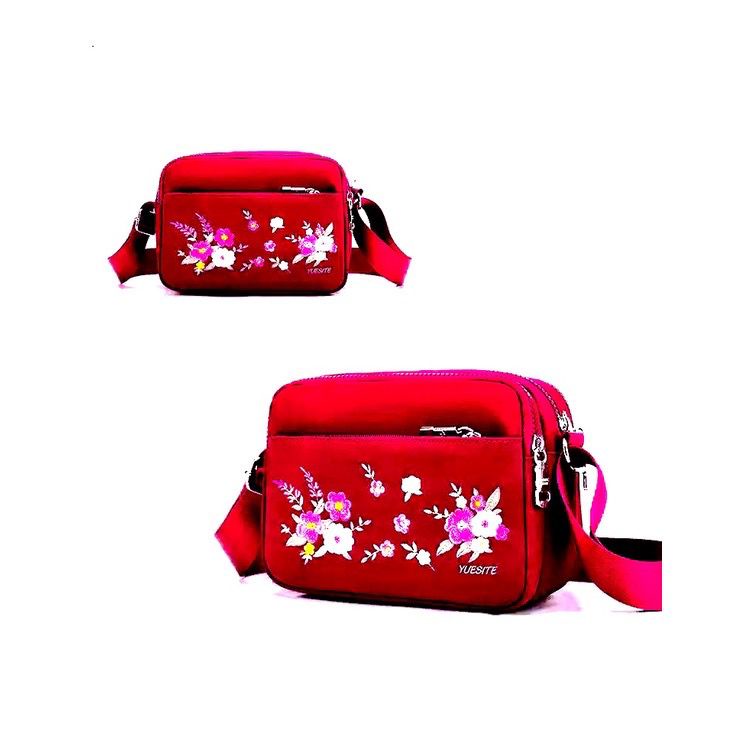 PROMO SALE 7.7 - TAS KONDANGAN WANITA TAS PESTA TAS CEWEK TAS KERJA IBU IBU PEREMPUAN SELEMPANG MOTIF BORDIR FLOWER EMPAT RUANG