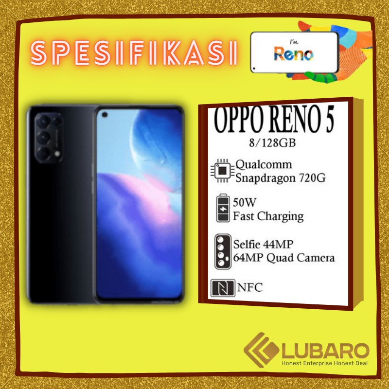 OPPO RENO 5 RAM 8/128 [ NFC / 64MP QUAD CAMERA / OLED 90Hz ] + GIFT BOX