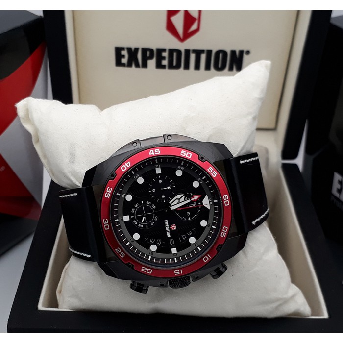 Expedition E 6762 Black Ring Red, Jam Tangan Pria, Original