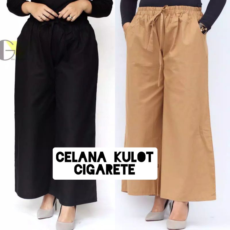 Celana Kulot Panjang Celana Wanita Lurus Bahan Cigaret