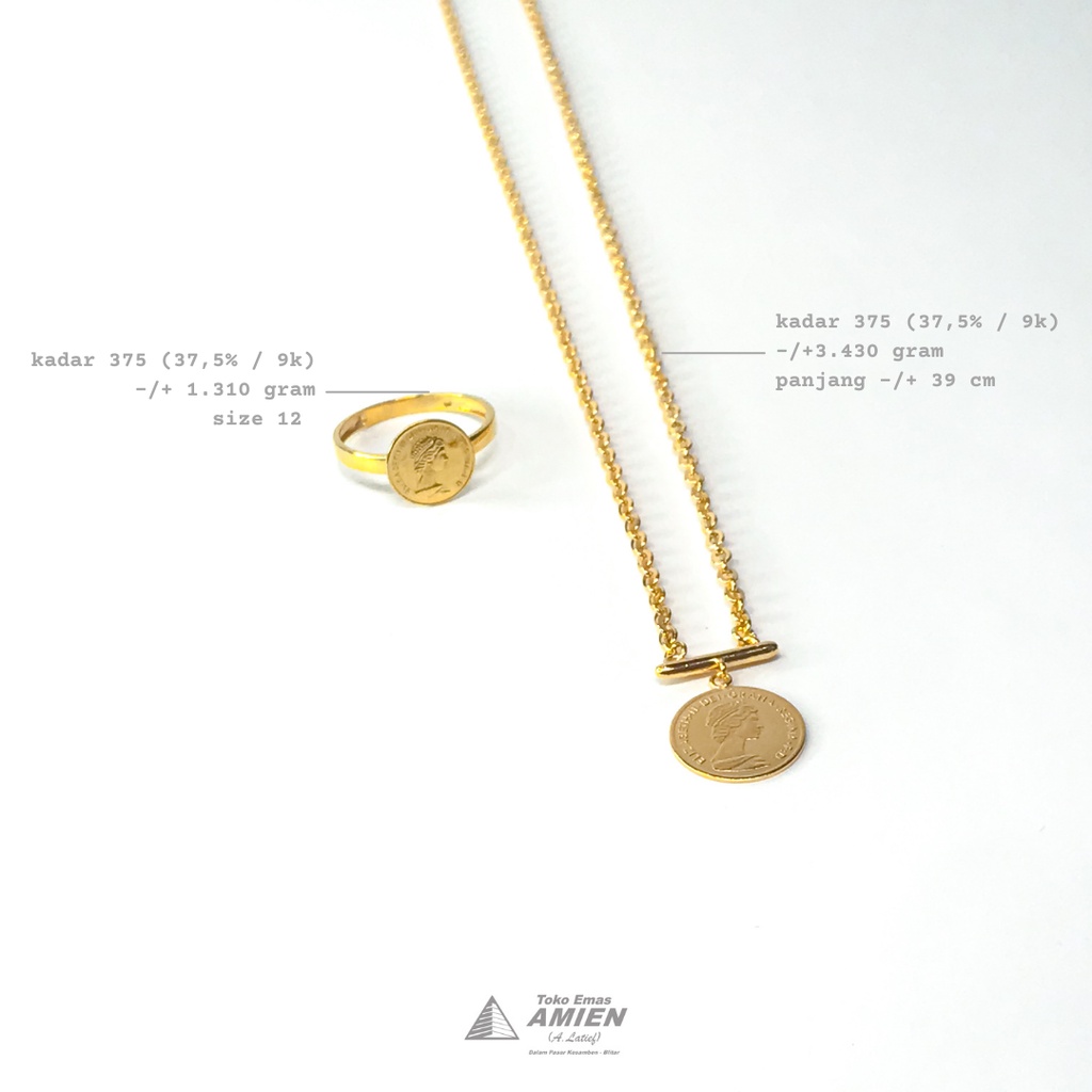 Toko Emas Amien Cincin Emas UBS Kadar 375 (37,5% / 9K) 1.310 Gram - Cincin Koin
