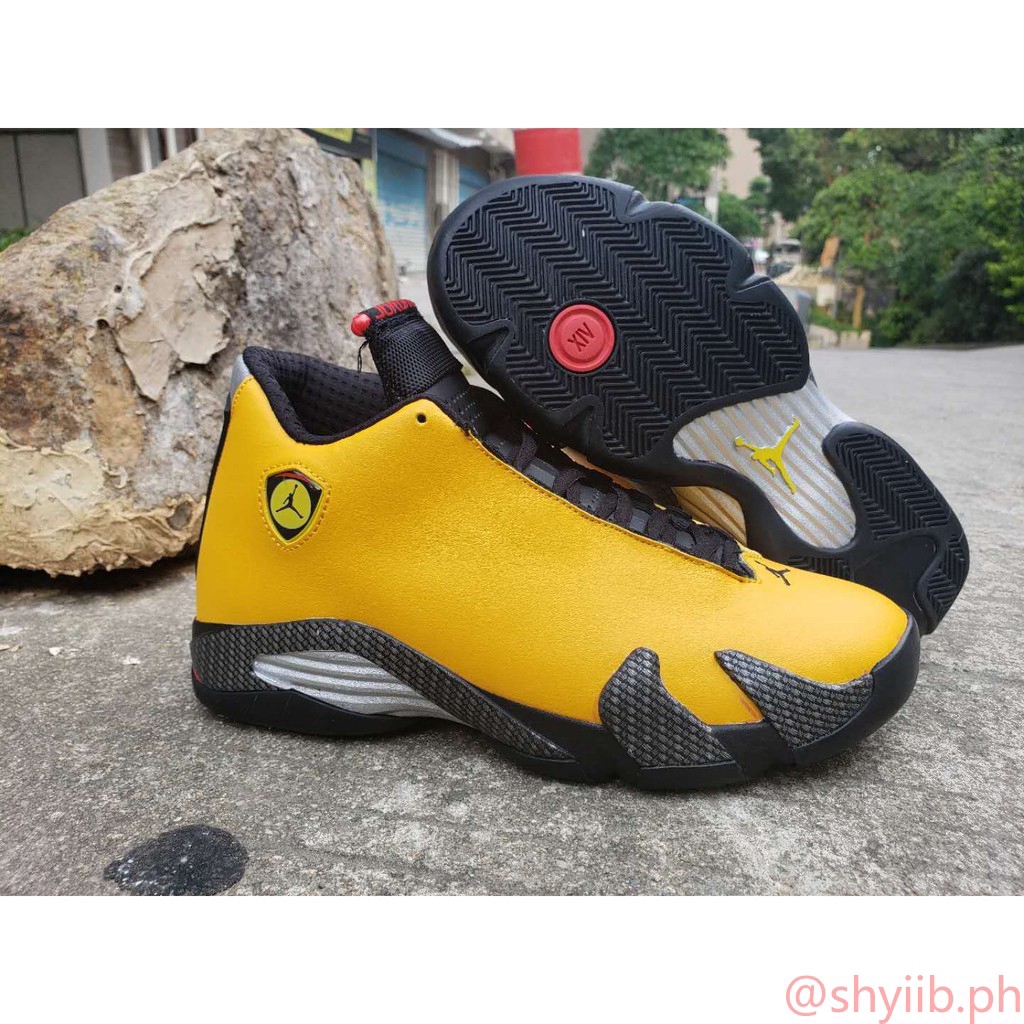  Dengan kotak Autentik Air Jordan  14 Retro Kuning  Ferrari 