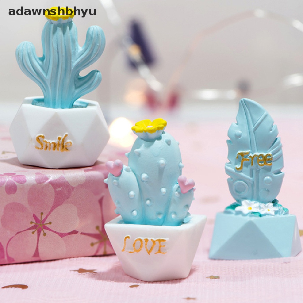 [adawnshbhyu] 10gaya Ornamen Kaktus Resin Patung Miniatur Aksesoris Lucu Dekorasi