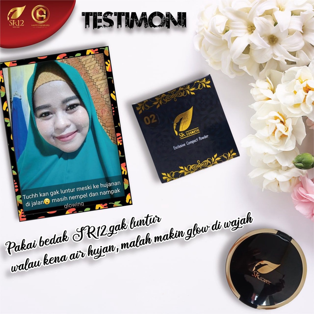 Bedak Padat Exclusive Compact Powder SR12 SPF 25 BPOM Mengurangi Minyak Di Wajah  Melindungi Kulit Dari Sinar Matahari Menjaga Kelembaban Kulit Make up Tahan Lama Original Exclusive Compact powder 14gr