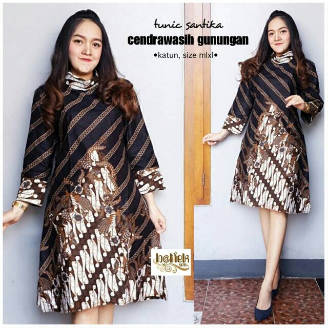 Tunik Santika cendrawasih gunungan batik solo halus fashion solo