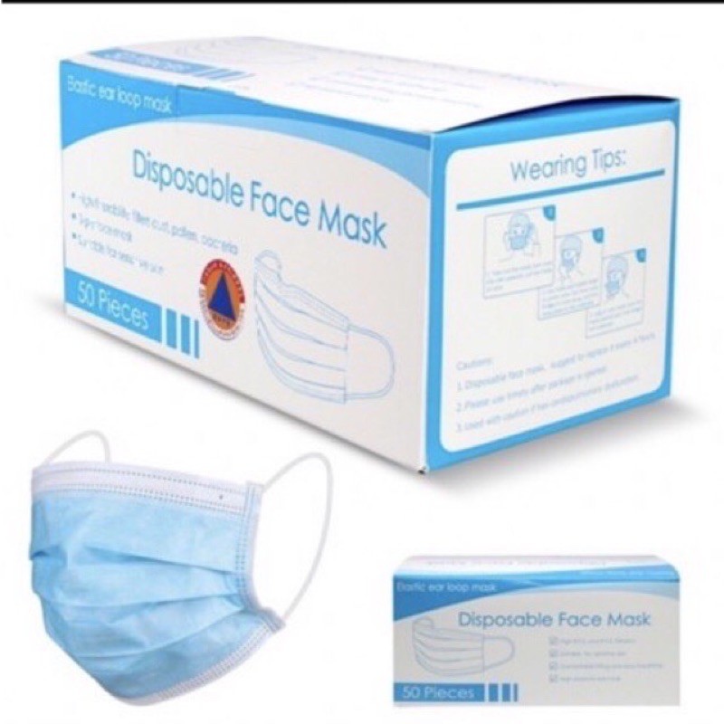 50 pp non woven face mask 3 ply isi 50 pcs