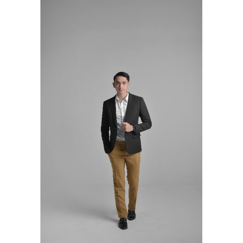 Mubeng - Elegant Jas Slimfit Hitam (Free Cover Jas)