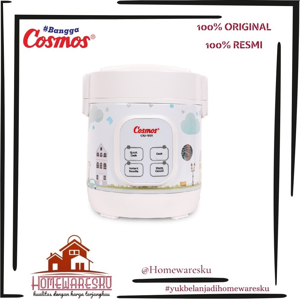 Cosmos Mini Rice Cooker - Rice Cooker Travel - CRJ-1031 - CRJ1031 - 0.3 Litre - Putih